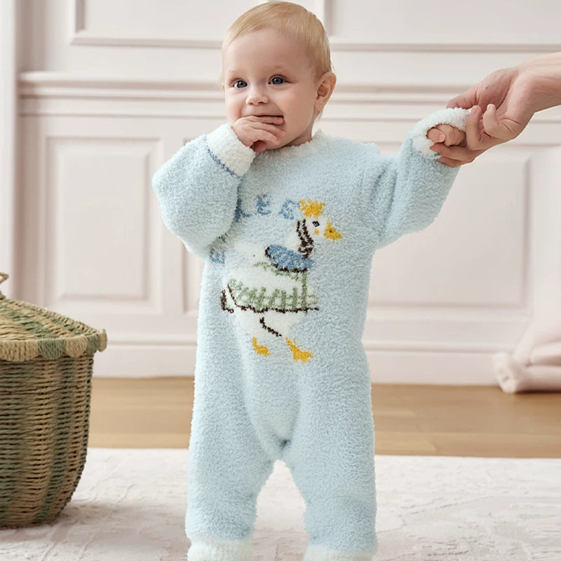 Manxi Körpə Onesie Avokado Yarım Flis Körpə Geyimləri Qalınlaşdırılmış İsti Romper Payız və Qış