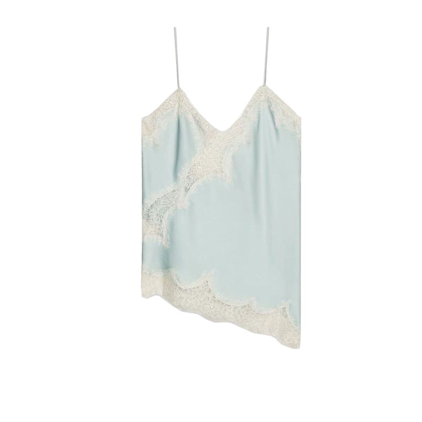 Yay Yeni Gəlişi Qadınlar üçün Gündəlik V-Yaxalı Asimmetrik Kənarlı Krujeva ilə Bəzədilmiş Alt Paltar Topu 5919105