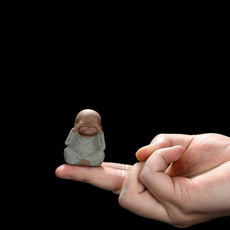 Bənövşəyi Qum Dörd Kiçik Rahib Çay Pet Butik Barmaq ucu Mini Becərilə bilən Yaradıcı Ornamentlər Zen Çay Dəsti Aksesuarları Çiçək qabları