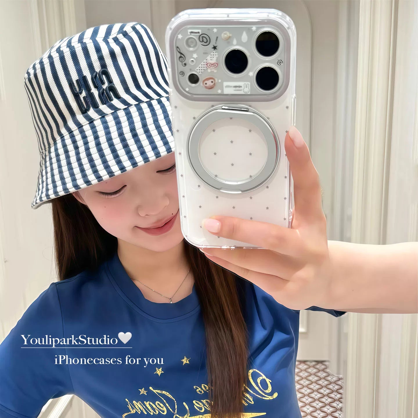 Yuri Park ins sevimli ulduz notu dovşan fırlanan maqnit stend 17 17pro Apple 17ProMax mobil telefon qutusu iPhone16 hər şey daxil 14 yeni 16Promax qoruyucu qutu