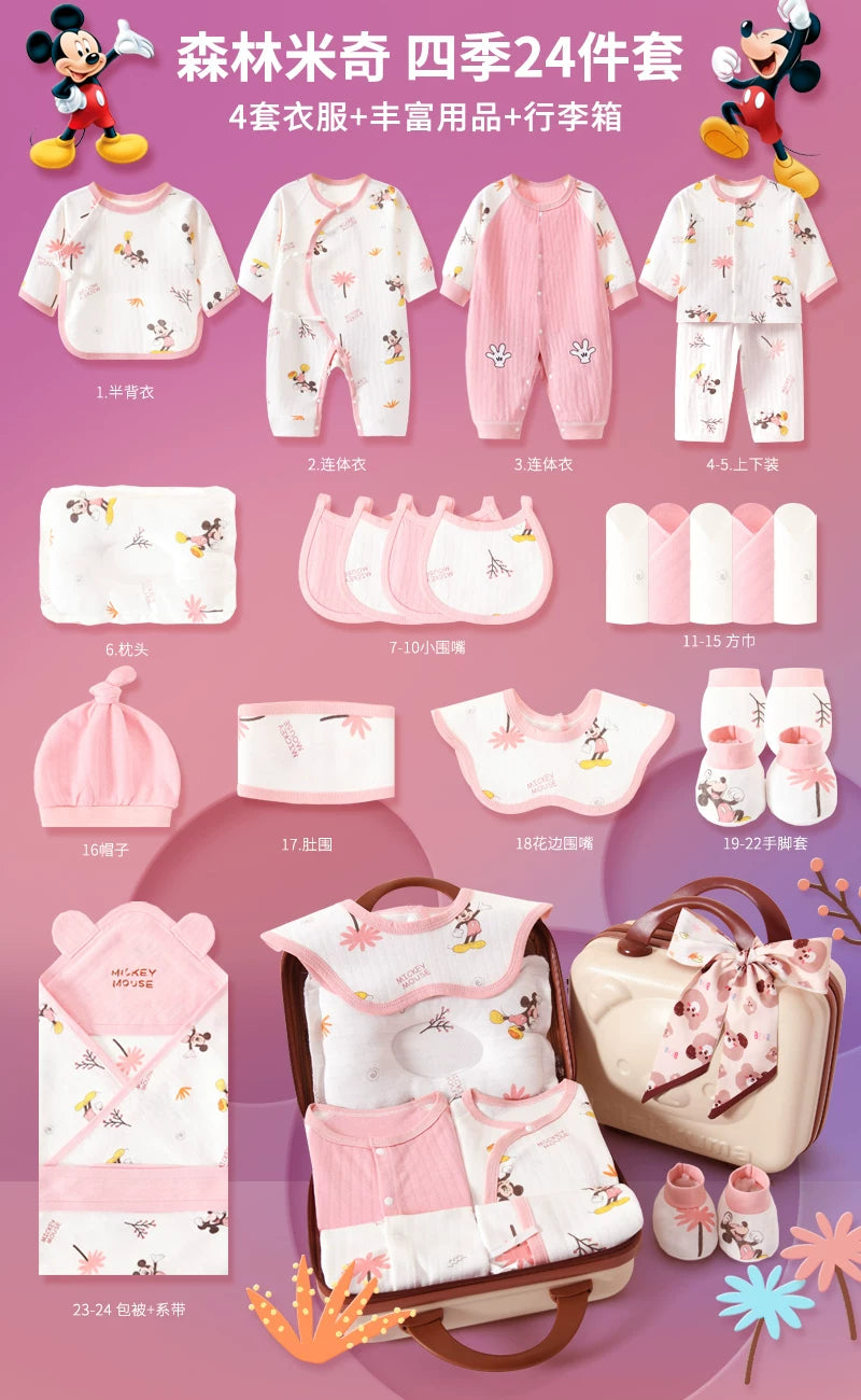 Disney Yenidoğulmuş Körpə Geyimləri Hədiyyə Dəsti - Payız/Qış Yenidoğulmuş Körpə Ləvazimatları, Dolunay Hədiyyəsi