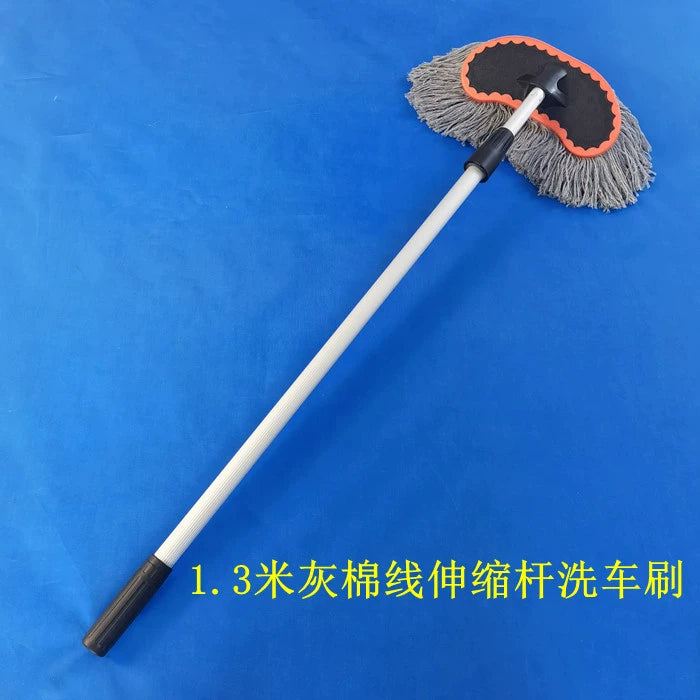 Uzun Alüminium Alaşımlı Genişləndirici Bağlantı Avtomobil Yuma Fırçası Yumşaq Yun Pambıq İpli Fantastik Mopping Aləti Avtomobil Tozlayıcı Mum Fırçası Baş Süd İpək Avtomobil Fırçası