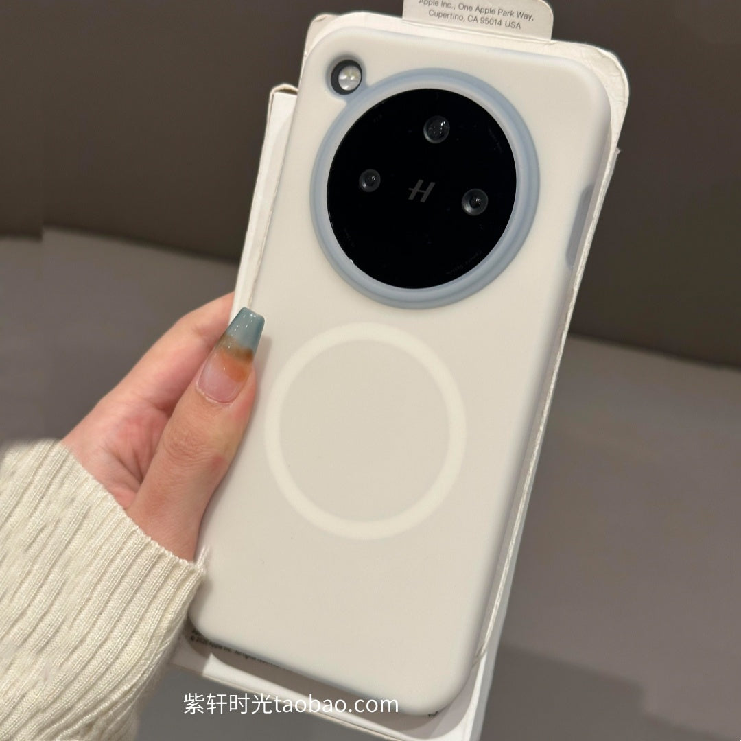 vivoX200Ultra cib telefonu qutusu x200s maye silikon iQOOZ10Turbo antik ağ üçün uyğun yumşaq, mum və kirə davamlı maqnit doldurma