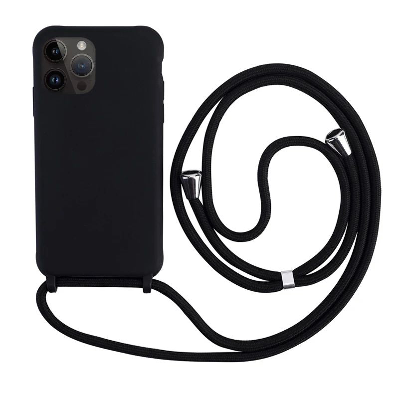 iPhone 15 14 üçün Çarpaz Boyunbağı Lanyard Kordon Telefon Qabı