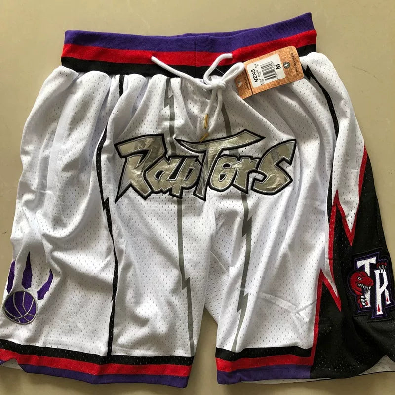 Magic Raptors Amerika basketbol şortu Bulls retro tikmə tez quruyan nəfəs ala bilən boş dizə qədər kişilər üçün şalvar