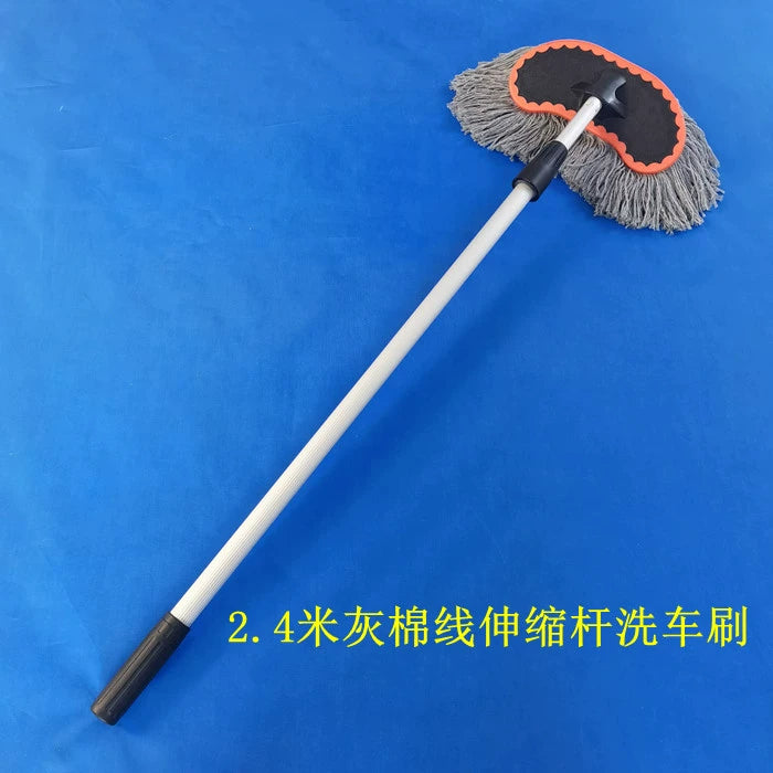 Uzun Alüminium Alaşımlı Genişləndirici Bağlantı Avtomobil Yuma Fırçası Yumşaq Yun Pambıq İpli Fantastik Mopping Aləti Avtomobil Tozlayıcı Mum Fırçası Baş Süd İpək Avtomobil Fırçası