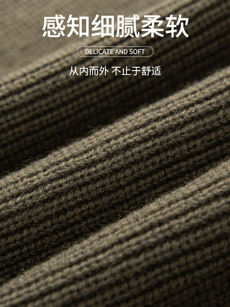 Romon Faux İki Hissəli Sviter Kişilər üçün 2025 Yeni Payız və Qış İsti Trikotaj Qalınlaşdırılmış Daxili Qatlı Kişi Topu