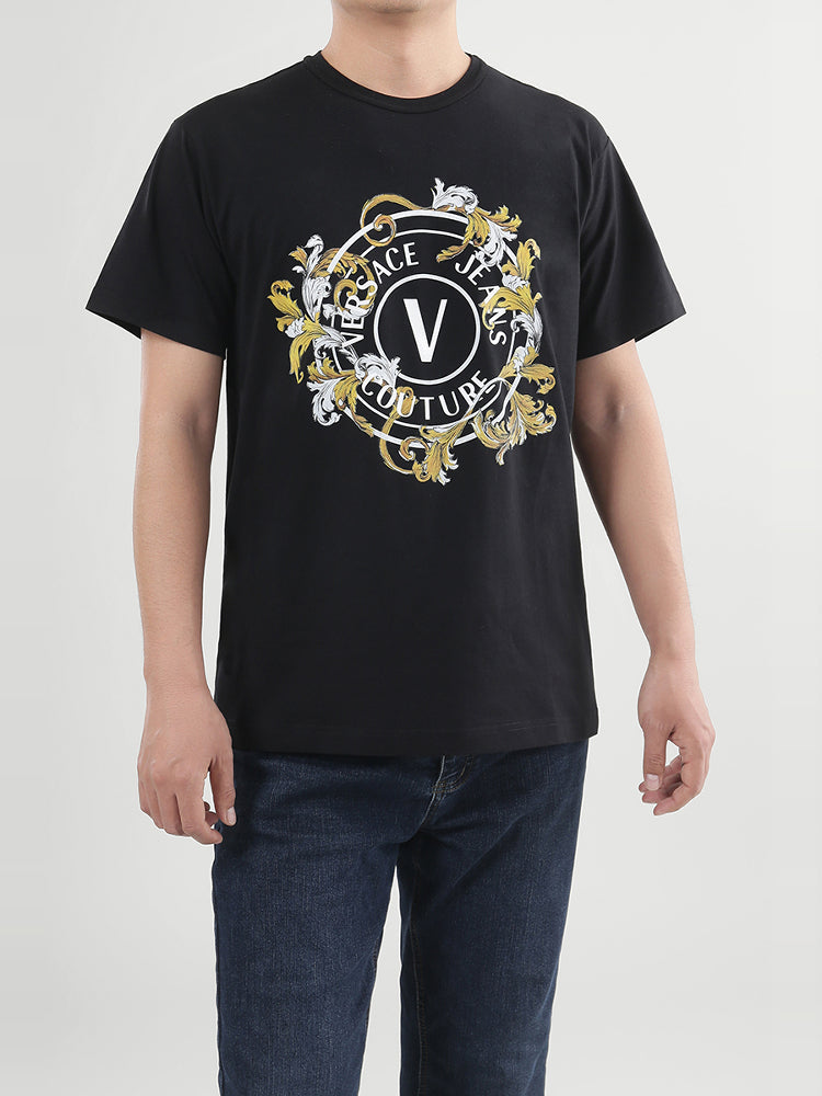 VJC Versace Yeni Kişilər üçün Pambıqdan Qısa Qollu T-Shirt 78GAHC01 CJ01C