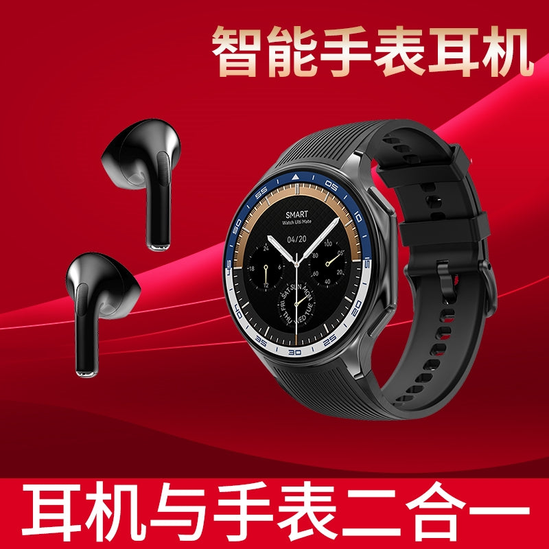 Ağıllı Saat Qulaqlıq 2-in-1 Bluetooth Zəng Yerli Musiqi Albomu Video Ürək dərəcəsi Qolbaq Giriş İdarəsi Alipay