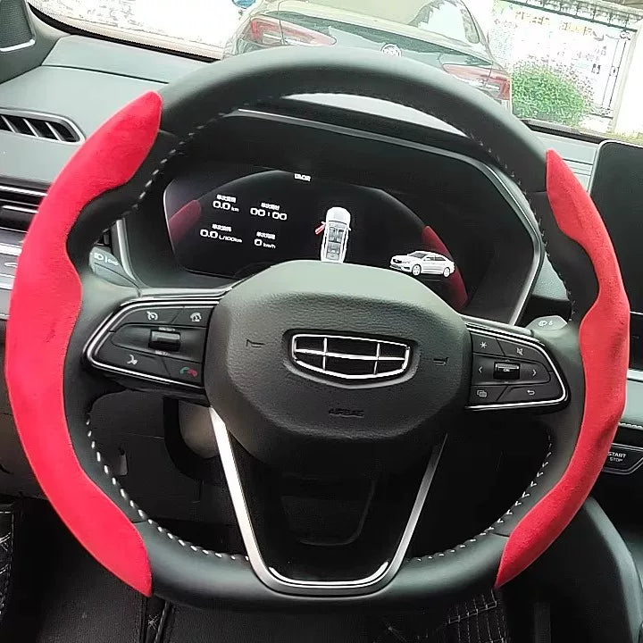 Winter car steering wheel cover, soft, high quality, non-slip, warm, mink fleece, short soft, semi-closed steering wheel cover