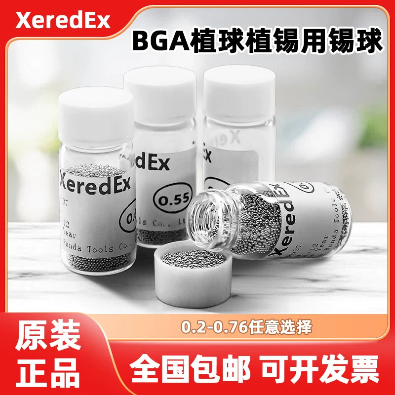 BGA qurğuşun qalay topu var 0.6 kiçik şüşə 25.000 ədəd 0.3 çip qalay implant qaynağı 0.4 qalay topu 0.5 implant topu 0.76mm