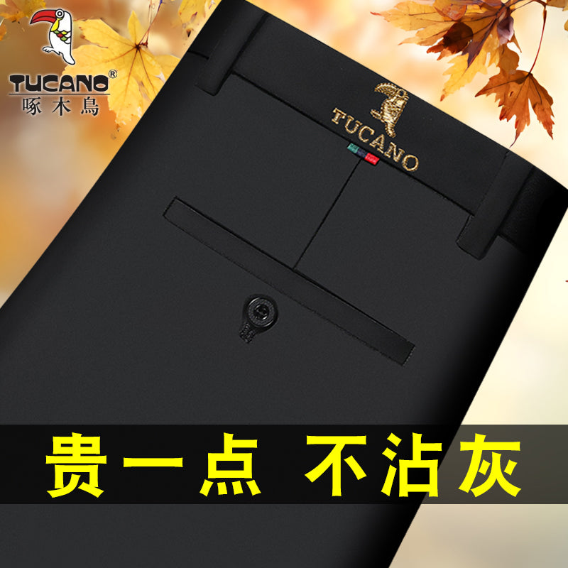 Woodpecker 2025 Yeni Kişi Gündəlik Şalvarı, Qış Yun Astarlı Qalın Şalvar, Düz Ayaqlı Boş Uzun Şalvar, Orta Yaşlılar üçün Don Şalvarı