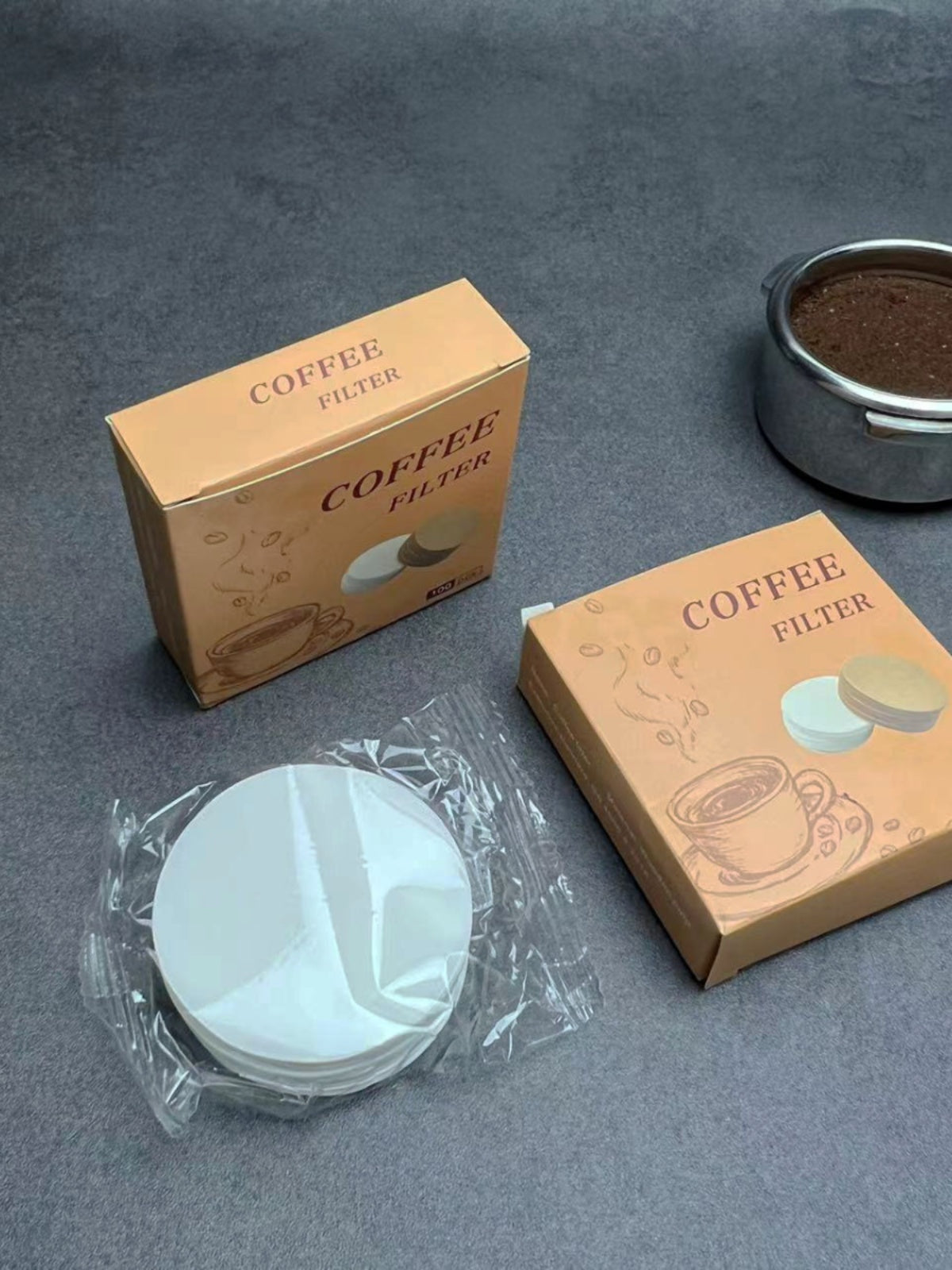 İtalyan qəhvə maşını sapı xüsusi dəyirmi ikinci dərəcəli su filtr kağızı Moka pot 515 358mm universal toz qabı filtr kağızı