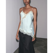 Yay Yeni Gəlişi Qadınlar üçün Gündəlik V-Yaxalı Asimmetrik Kənarlı Krujeva ilə Bəzədilmiş Alt Paltar Topu 5919105