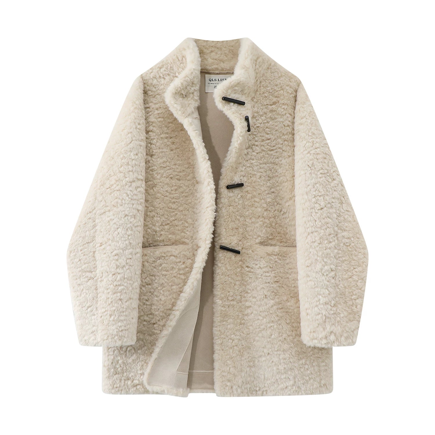 Qadınlar üçün Cholisa qırxma paltosu, şık, gənc, yüksək səviyyəli, qalın, isti, tüklü qış paltosu