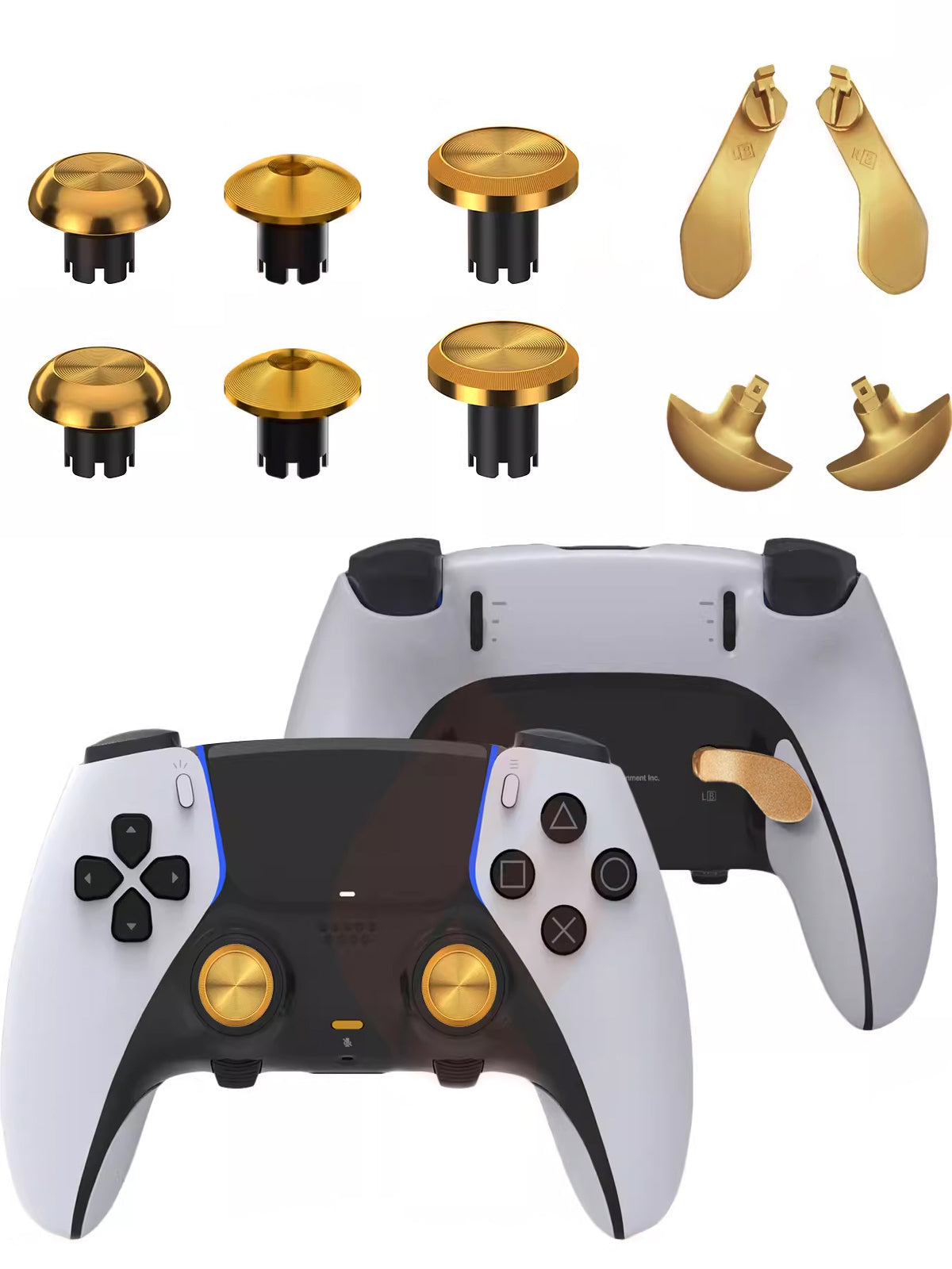PS5 Elite Controller Metal Yüksək və Aşağı Rokçu Qapağı Dəyişdirmə Qapağı Paddle Paddling Arxa Düymə Kənar Təmir Aksesuarları