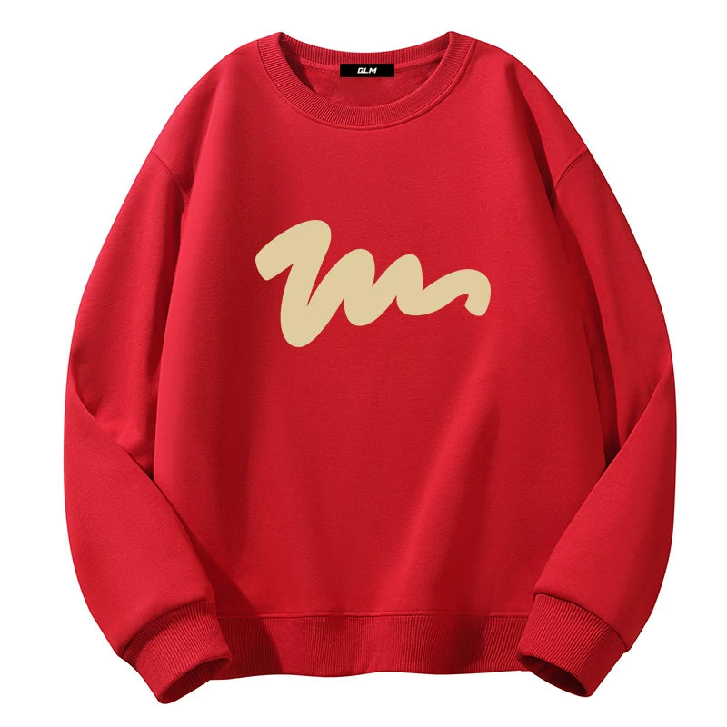 GLM Kişi və Qadınlar üçün Yun Astarlı Dəyirmi Yaxalı Sviter, Payız/Qış İstiliyi, Ağır Çəkili Stil, Amerika Boş Forması, Dəbli Brend Əsas Qat, Kişi Geyimləri