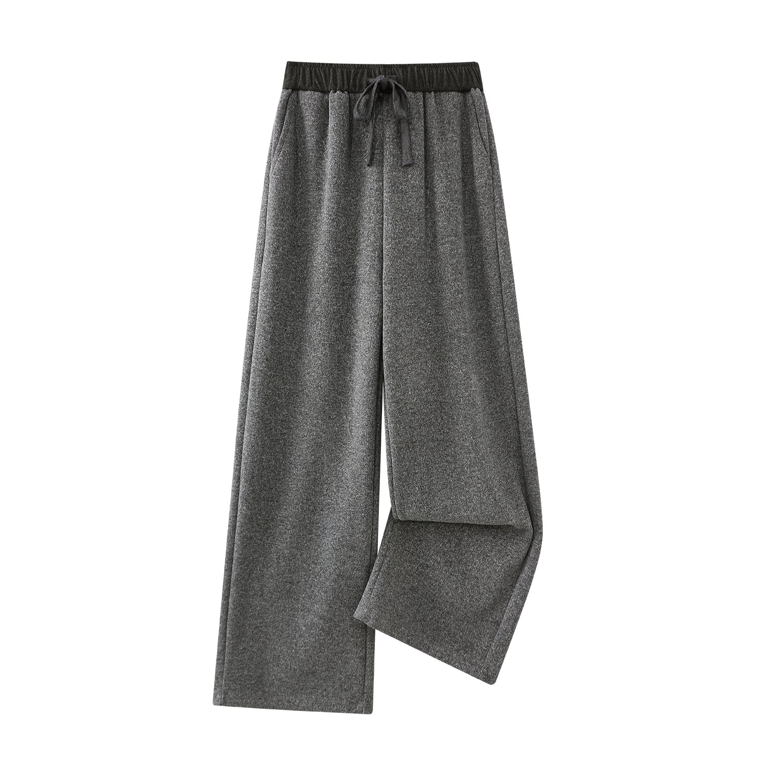 Cholisa Boz Yun Geniş Ayaqlı Şalvar Qadınlar üçün 2025 Payız/Qış Yeni Model Yüksək Belli Boş Düz Ayaqlı Şalvar Gündəlik Əyri Şalvar