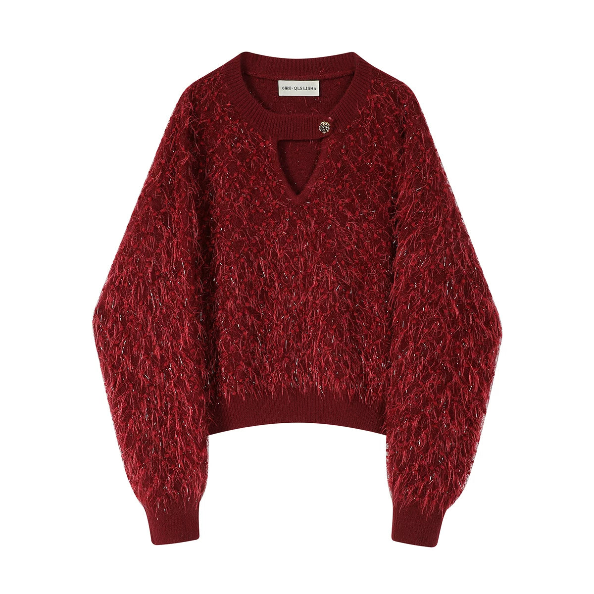 Cholisa-nın 2026-cı ilin yaz və payız mövsümü üçün mükəmməl olan super şık qırmızı qadınlar üçün sviteri, dəbli və populyar trikotaj top geyimidir.