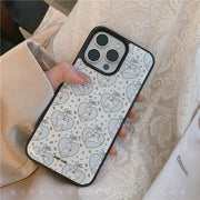 BABYCASE Yapon və Koreya moda nişanı INS kollec üslubunda West Highland White Terrier it sevgi ürək çiçəyi mobil telefon qutusu iPhone16/15/14ProMax Apple 13pm/12 üçün uyğundur
