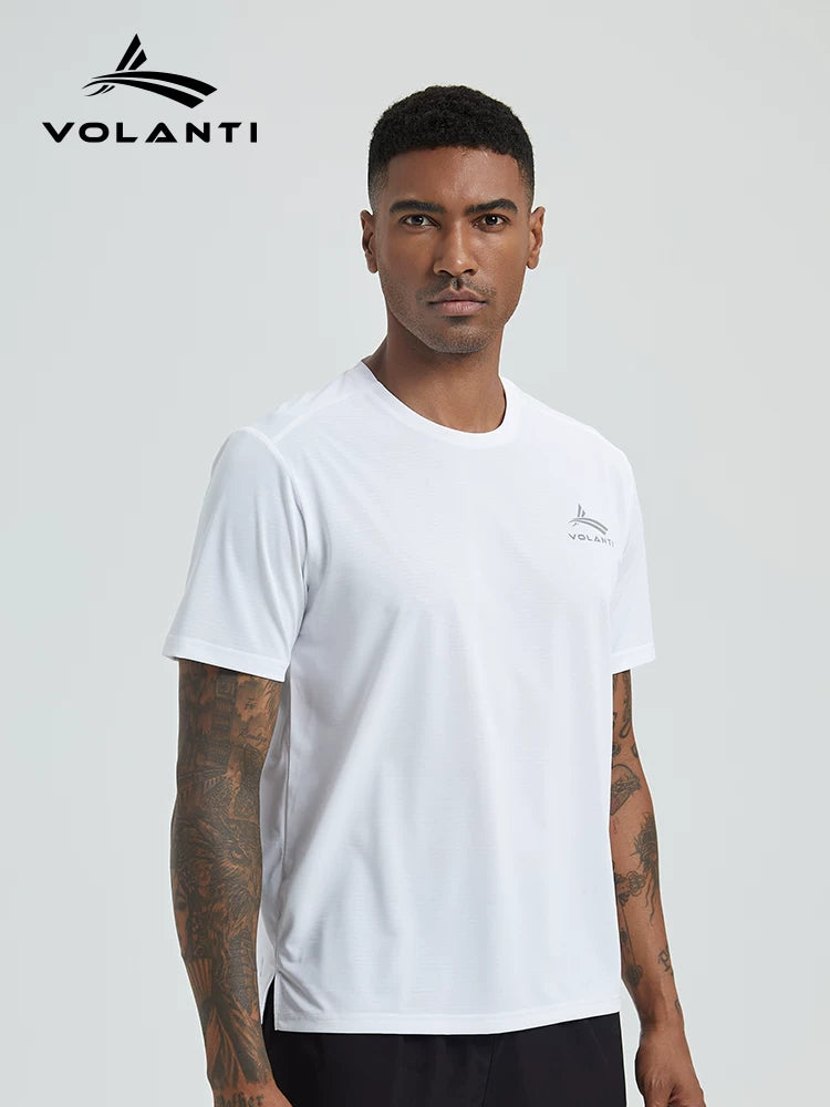 Volanti Volanti Kişi Tez Quruyan T-shirt Yüngül Gündəlik İdman Qısaqol Yumşaq Nəfəs Alıcı Yay Yarımqol