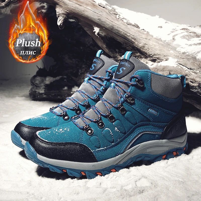 Kişi Ayaqqabıları Qış Əleyhinə Qar Çəkmələri Outdoor Plush Hiking