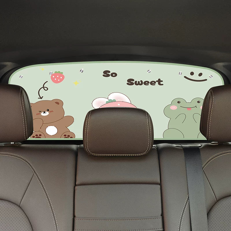 Car rear window sunshade, summer sunshade and heat insulation, car sunshade curtain, cartoon sunshade for rear windows.