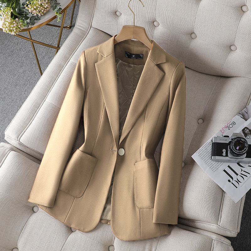 Qadınlar üçün Payız/Qış üçün Qısa, Gündəlik, Yüksək Seçimli Qara Pambıq Astarlı Kostyum Gödəkçə