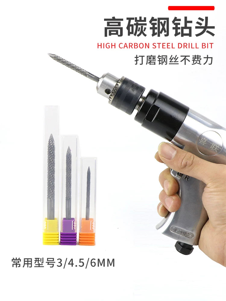 Göbələk formalı təkər təmiri üçün hava qazması, Shengfa fabrikinin orijinal məhsulu, aşağı sürətli üyüdücü hava qazması, irəli və geri fırlanma, 3 mm-lik təkər təmiri aləti.