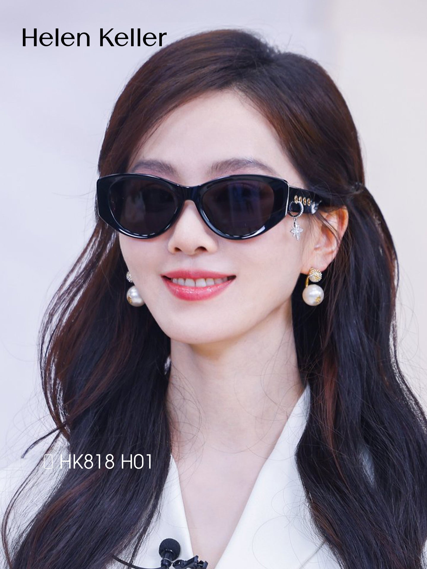 [Hole Mirror] Helen Keller Liu Shishi'nin qadınlar üçün 26-cı yeni polarize pişik gözü günəş eynəyi HK818