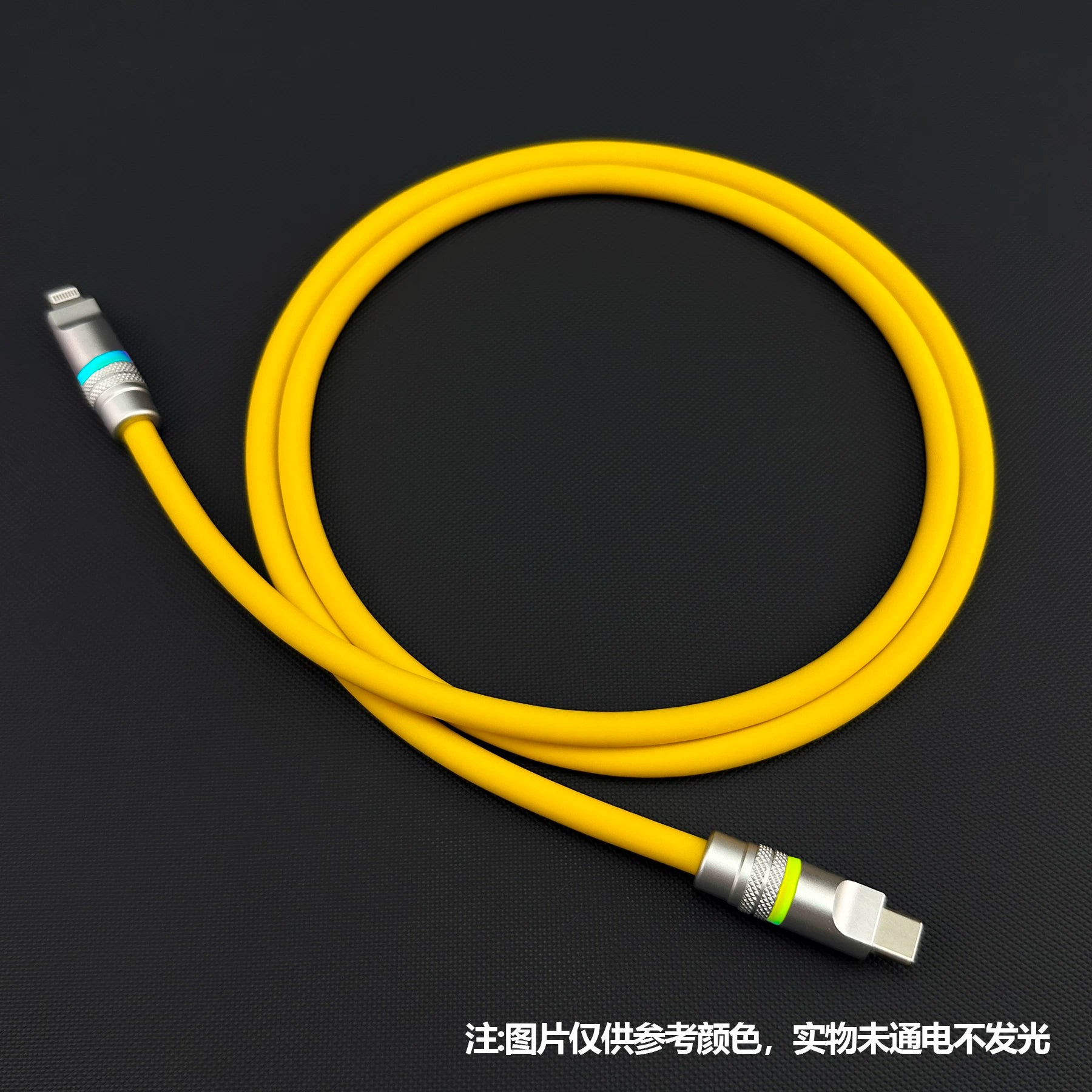 Apple 17/14/16/Huawei ikili Typec avtomobil doldurma kabeli üçün uyğun olan xüsusi işıqlı silikon məlumat kabeli