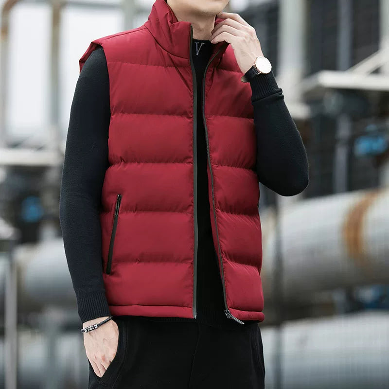Paul's Kişilər üçün Yüksək Yaxalı Pambıq Jilet, Koreya üslubunda, Çoxfunksiyalı, Dəbli, Trendli, İsti, Payız və Qış Üst Geyimləri