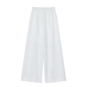 Chola Lisa qadın üçün boş və geniş ağ şalvar, yeni 2025-ci il yay üslubunda, yaxşı pərdəli kətan şalvar.