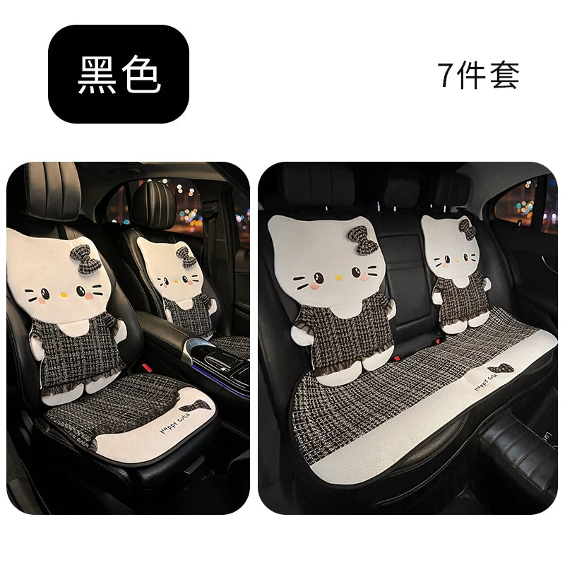 Kətan avtomobil oturacağı yastığı, bütün fəsillər üçün, çəhrayı, nəfəs alan, premium keyfiyyətli nazik avtomobil oturacağı üzlüyü/yastığı.