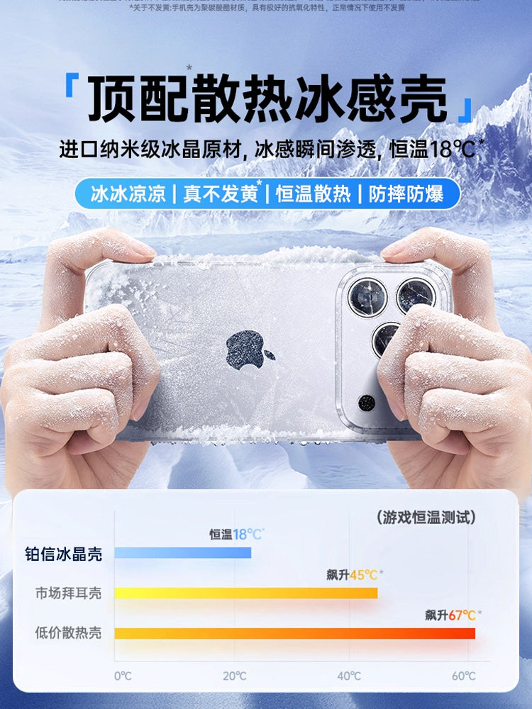 [Almaniya yeni modeli] Boxin Apple 17 mobil telefon qutusu üçün uyğundur, soyuducu iphone16 ProMax şəffaf 15 soyutma 13 yeni stil 17 ultra nazik lens 14 hər şey daxil olmaqla düşməyə qarşı ip yüksək səviyyəli qadın silikonu