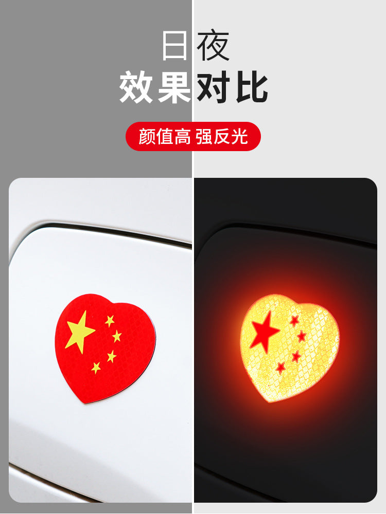 Maqnit Emiş Yansıtıcı Avtomobil Etiketi Beş Ulduzlu Qırmızı Bayraq Avtomobil Çin Bamper Etiketləri Güclü Yansıtıcı Arxa Xəbərdarlıq Etiketləri Avtomobil Bədəninin Dekorasiyası