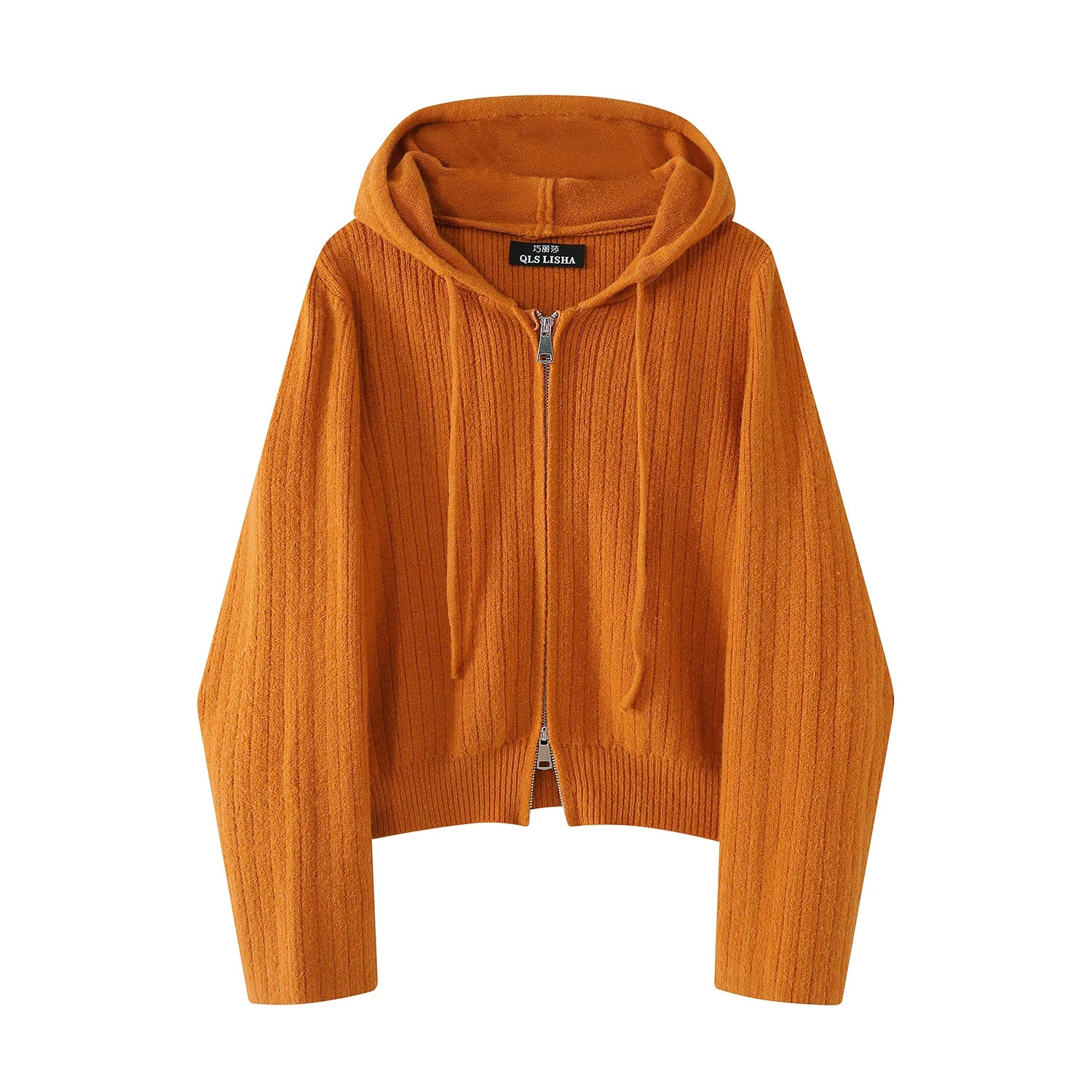 Chola Lisa Boz Sviter Kardiqan, Payız/Qış Yüksək Zövqlü Daxili Qatlı Top, Koreya Üslubunda Tənbəl Başlıqlı Örgü Kardiqan