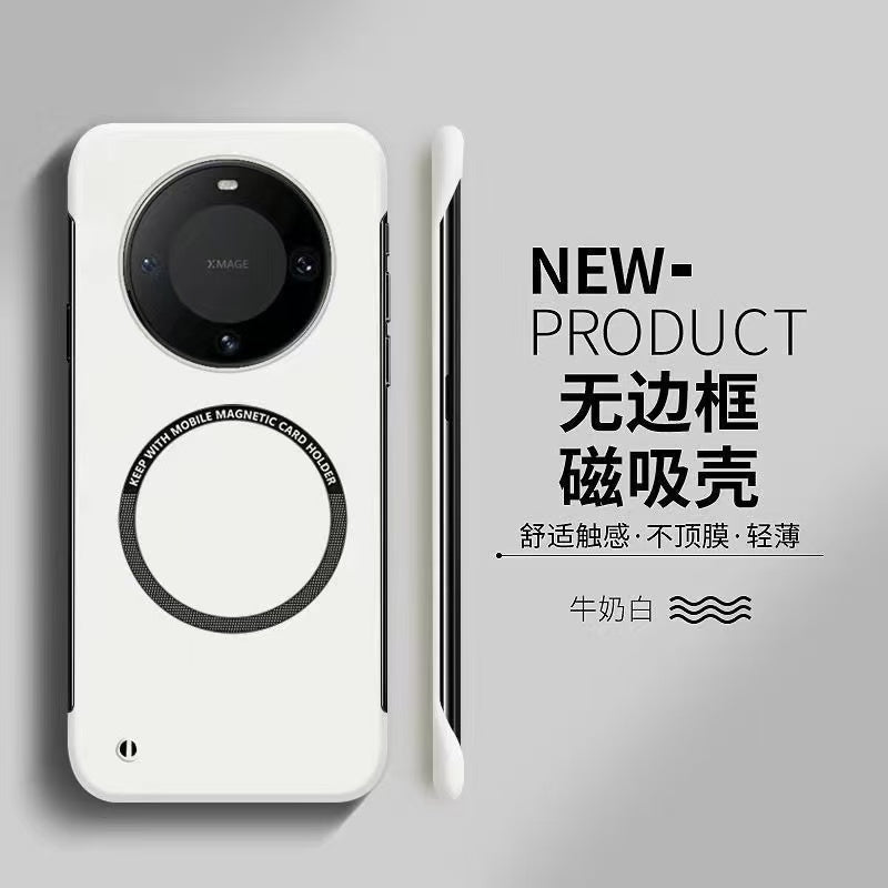 Huawei mate80/70/60/50/40/pro/mobil telefon qutusu üçün uyğundur maqnit çərçivəsiz mete30/Epro/pro yarım paket düşməyə qarşı 20/por ultra nazik sərt qabıqlı kişi dəri versiyası qoruyucu örtük