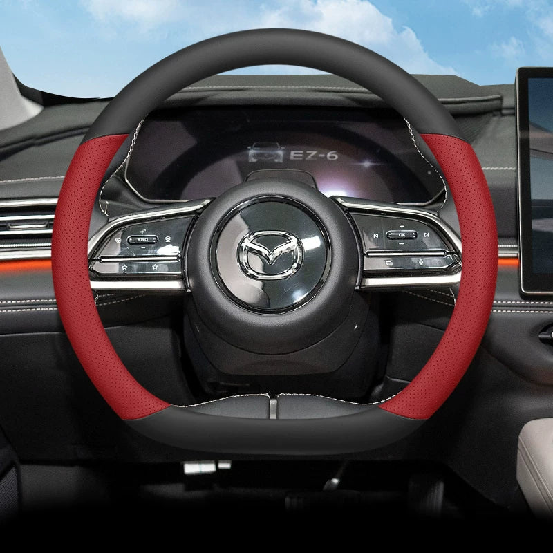 Ultra-thin, non-slip, sweat-resistant steering wheel cover for the 2024 Mazda EZ6, suitable for all seasons.