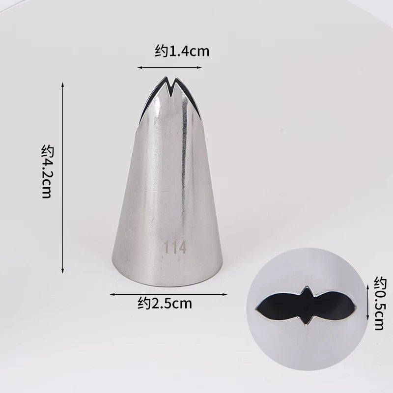 304 paslanmayan polad dekorativ nozzle tək ərinmiş lobya peçenye gül çiçəyi ağız şaftalı puf sıxıcı krem nozzle bişirmə ev