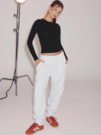 Avstraliya S-brendli SK*M dupe! Qadınlar üçün düz rəngli, tikişsiz, uzanan uzunqol köynək, seksual üslublu top, ixrac keyfiyyəti.