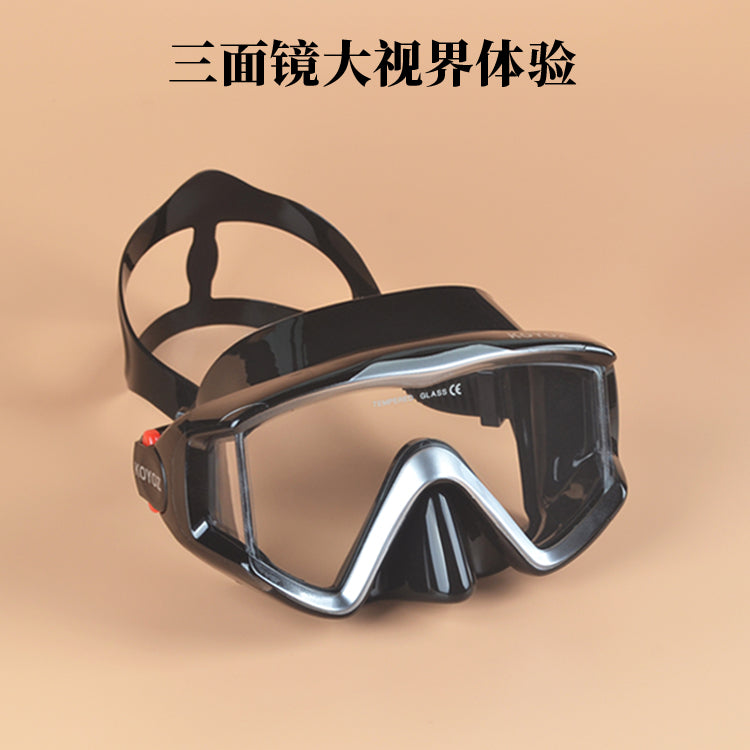 Dalğıc eynəkləri duman əleyhinə snorkeling ağciyər maskası örtüyü miyopiya dərin dalğıc burnunun qorunması inteqrasiya olunmuş böyük çərçivəli üzgüçülük eynəkləri avadanlığı