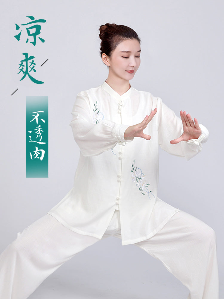 Xiaoheshan Tai Chi kostyumu Qadın Yeni 2026 Pambıq və Kətan Tai Chi Təcrübə Kostyumu Qadın Yay Geyimi Yaz və Payız Ba Duan Jin