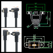 fiksasiya üçün vida deşikləri olan mini USB uzatma kabeli mini T-port kişidən qadına qulaqlı uzatma kabeli T-port 5P çevirici trapezoidal köhnə dəbli miniusb qadın oturacağı sürücülük yazıcısı avtomobil