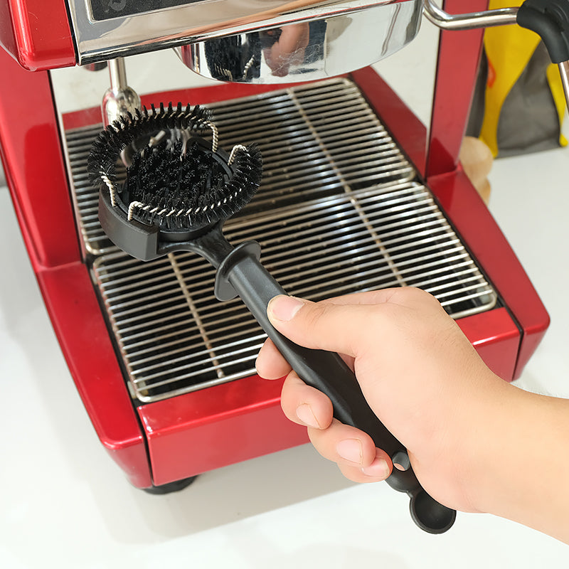 Qəhvə dəmləmə başlığı təmizləmə fırçası, yüksək temperatura davamlılıq, yanmağa qarşı soba başlığı, qövs təmizləmə fırçası, yarı avtomatik maşın başlığı üçün xüsusi