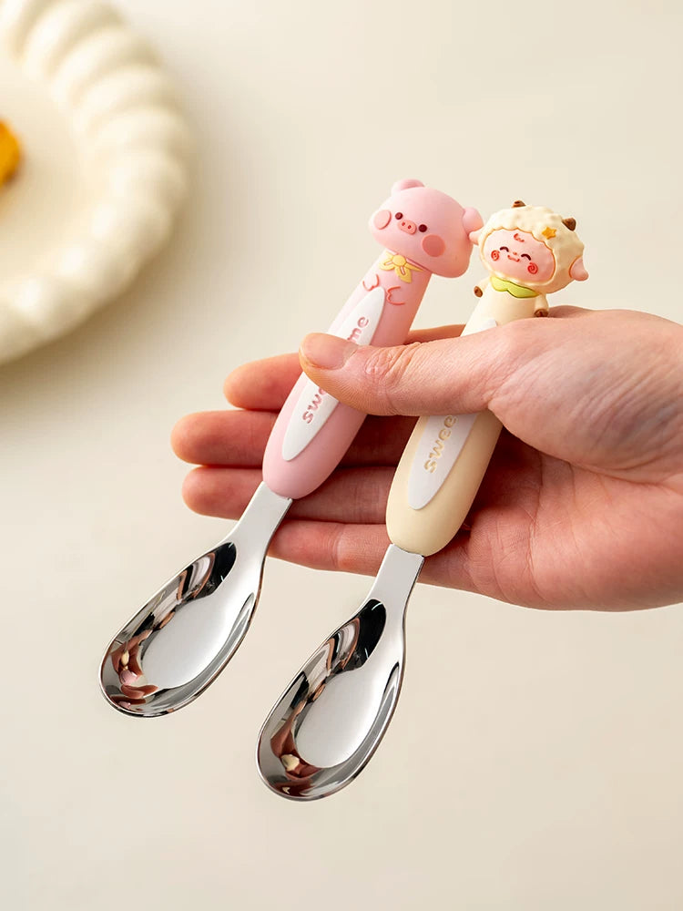 onlycook 316 paslanmayan polad külçə qaşıq qida dərəcəli uşaq qaşıq körpə xüsusi yemək qaşığı süfrə şorba qaşığı