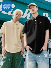 Jeanswest 2026 yeni kişilər üçün qısaqol polo köynək yay yaxa nazik milli trend oğlanlar üçün çox yönlü yarımqol köynək