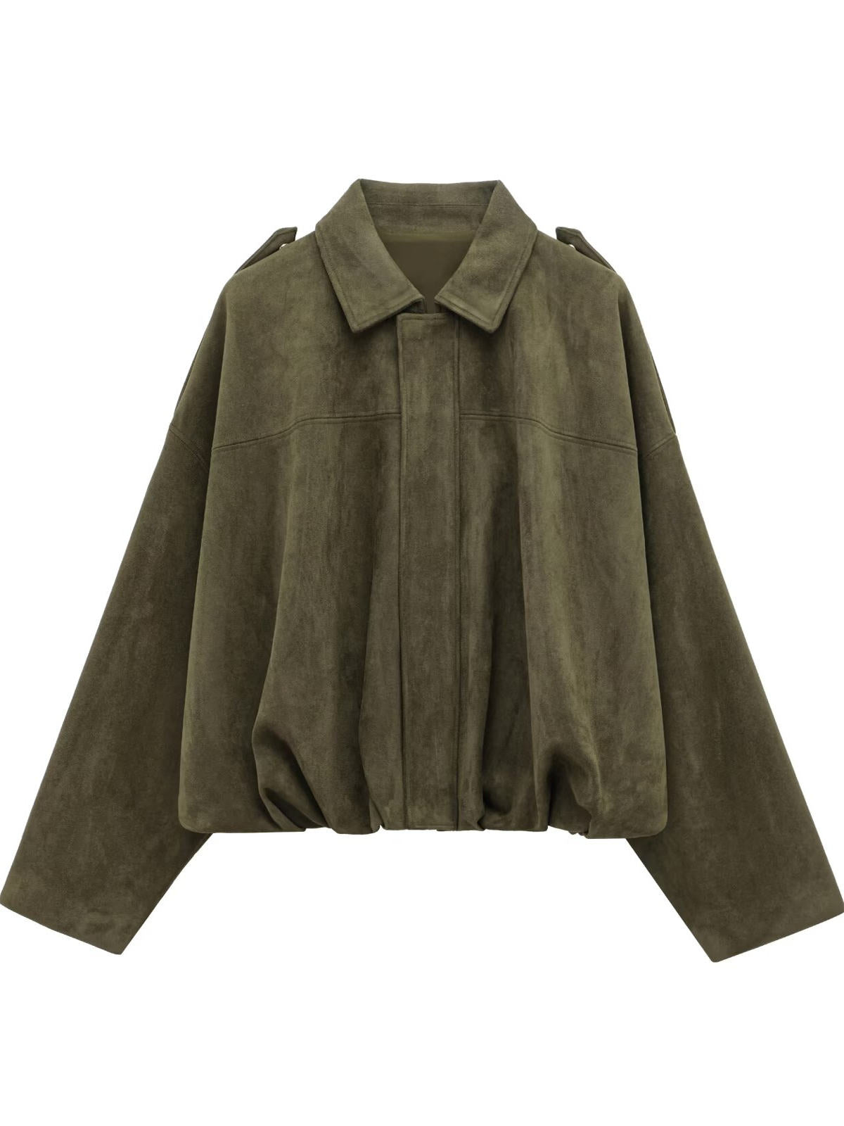 WMXZ Yaz Yeni Gəlişi Qadınlar üçün Batwing Qollu Yaxalı Zamşa Teksturalı Bomber Gödəkçə 4344155