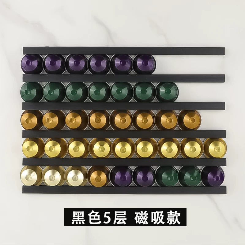 Qəhvə kapsul saxlama rəfi Nespresso Nestle maqnit arxa stiker soyuducu divar zımbasız divar asma saxlama sərgisi