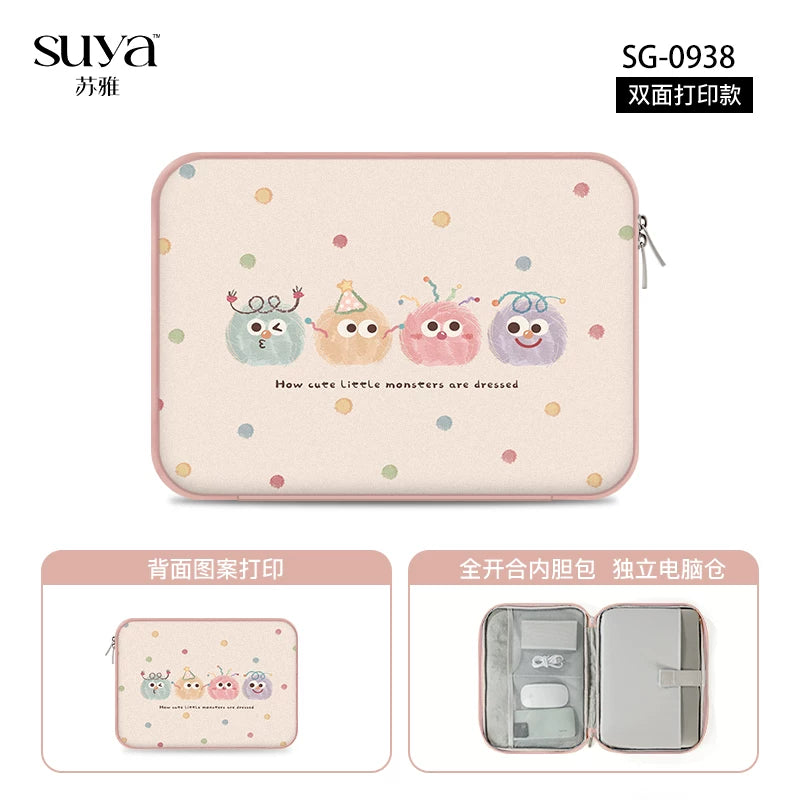 SUYA Suya sevimli cizgi filmi noutbuk çantası Huawei matebook 14 düymlük Apple macbookair/neo13 Xiaoxin 15.6 qoruyucu örtük planşet ipad saxlama çantası üçün uyğundur
